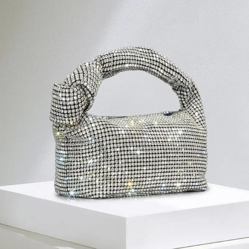 Metallic Diamond Flap Handbag