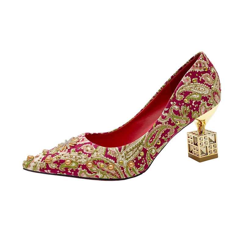 Bling Pointed Autumn Heel Pumps