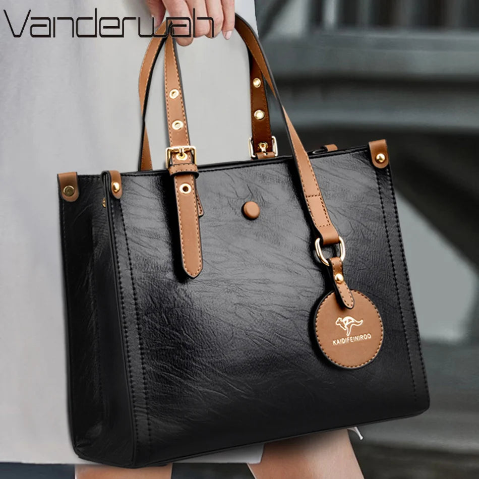 Vintage Split Leather Tote