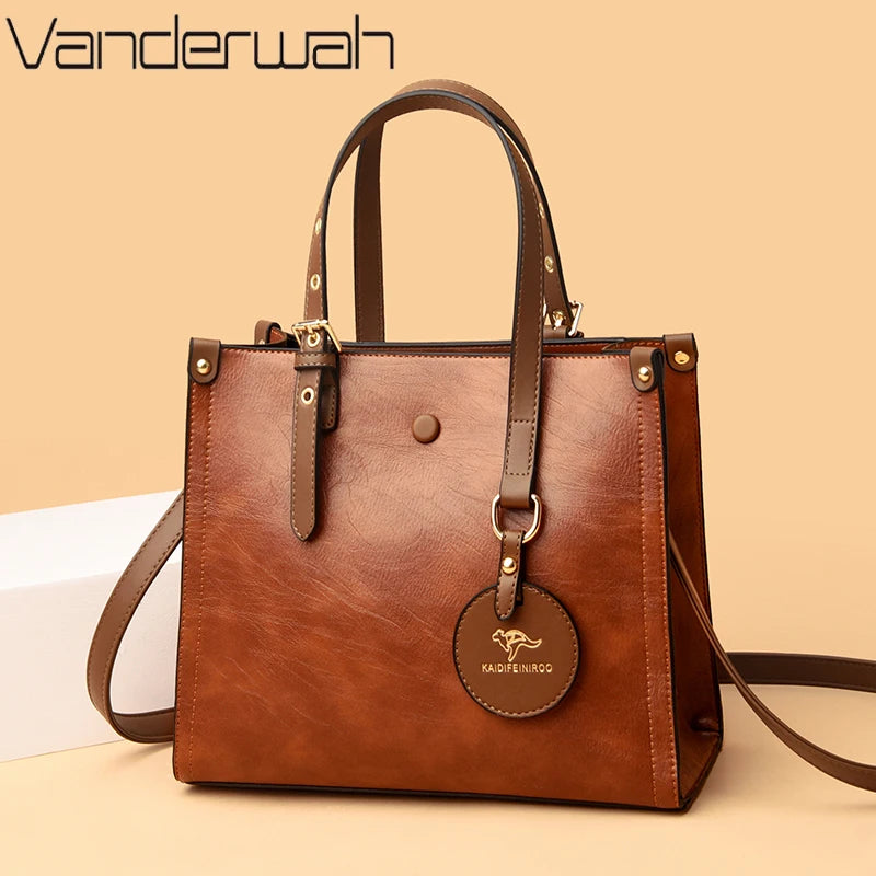 Vintage Split Leather Tote