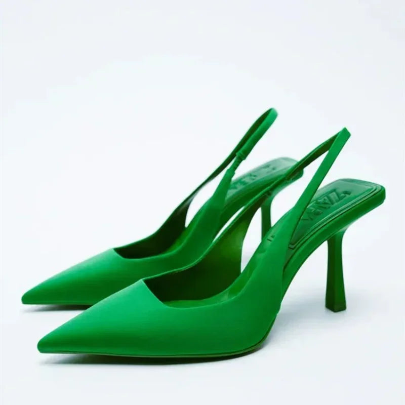 Suede Pointed Gladiator Heel Pumps