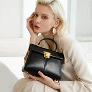 Split Leather Organizer Messenger Bag