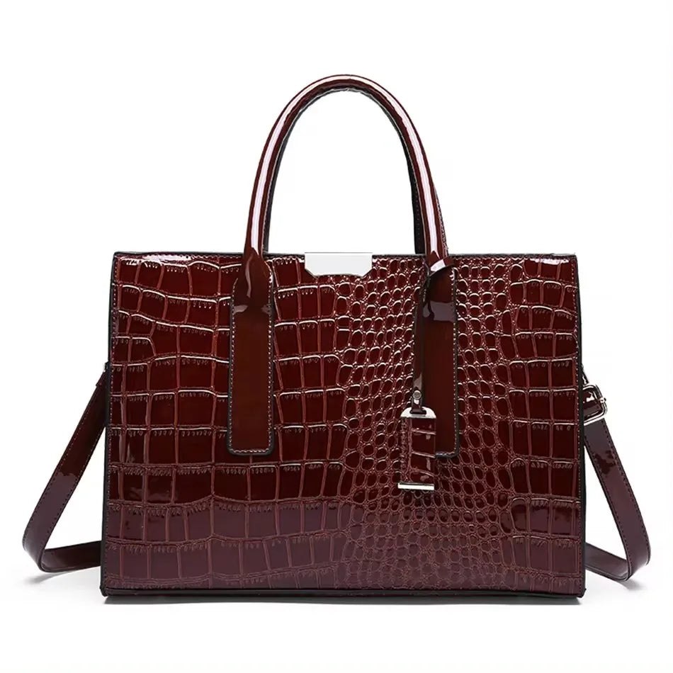 Sequined Leather Shoulder Tote