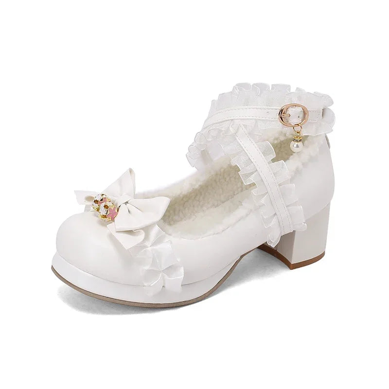 Handmade Lolita Square Heel Pumps