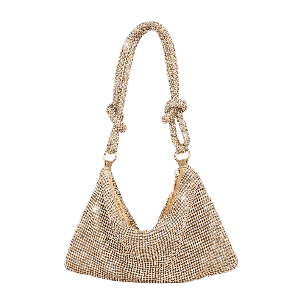 Metallic Saddle Shoulder Handbag