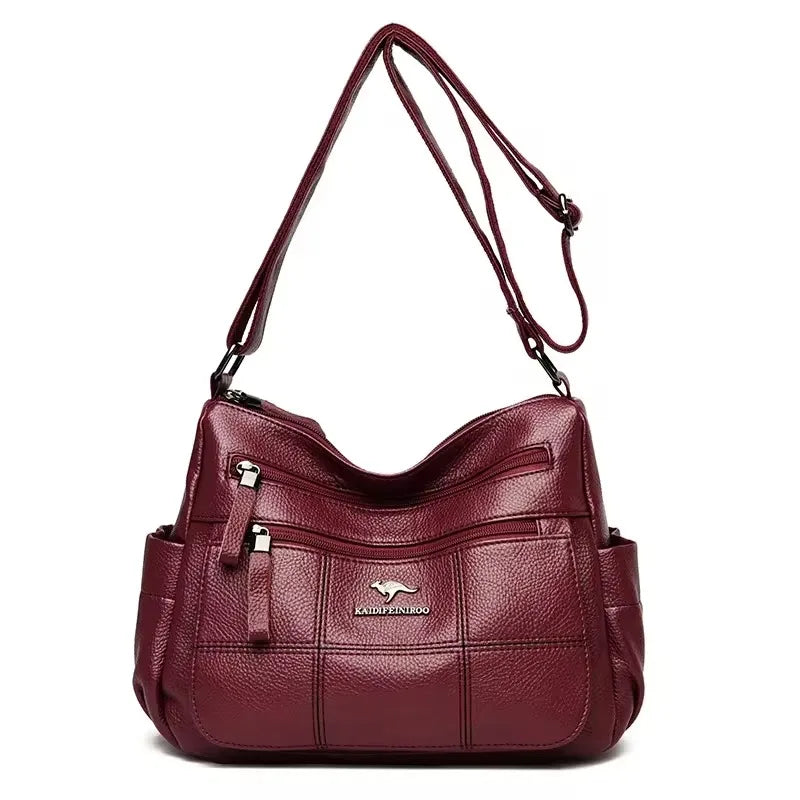 Sequined Leather Shoulder Tote