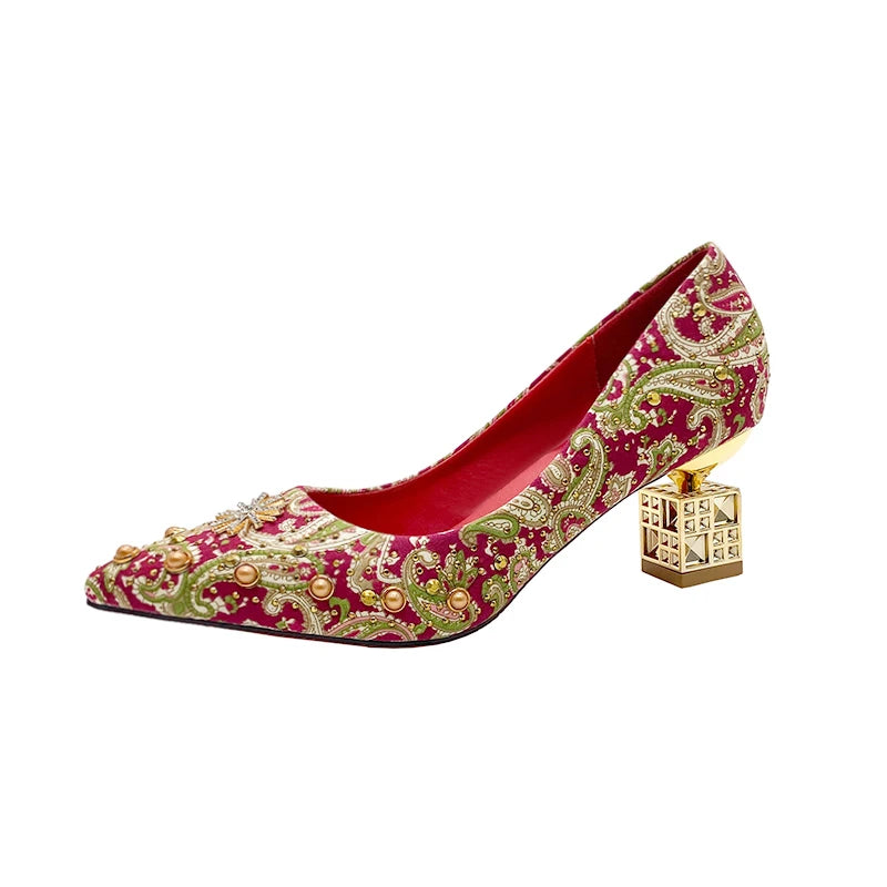 Bling Pointed Autumn Heel Pumps