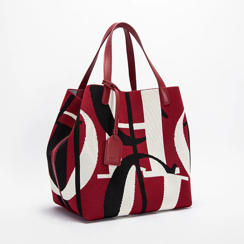 Cotton Bucket Shoulder Handbag