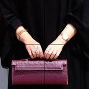 Viviane Ostrich PU Tote - Elegant Multi-Compartment Handbag